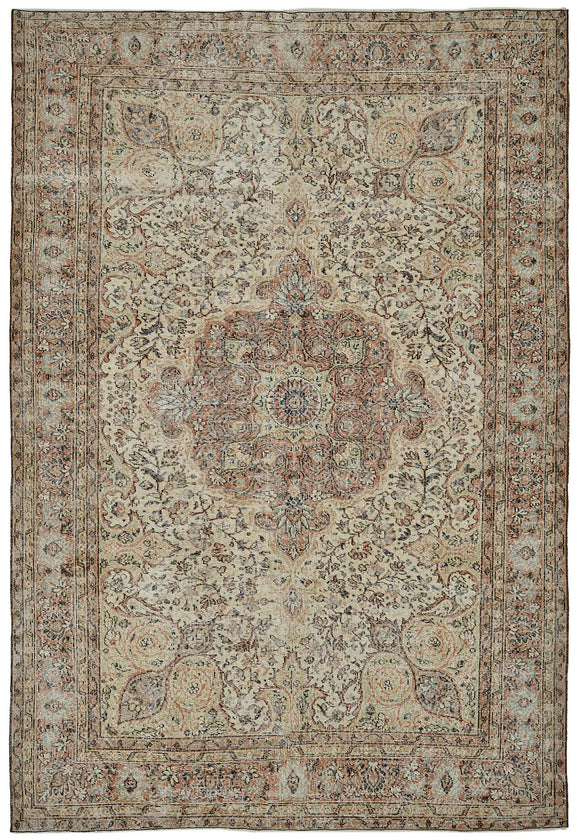 7x10 Hand-Knotted Turkish Vintage Rug - 50832