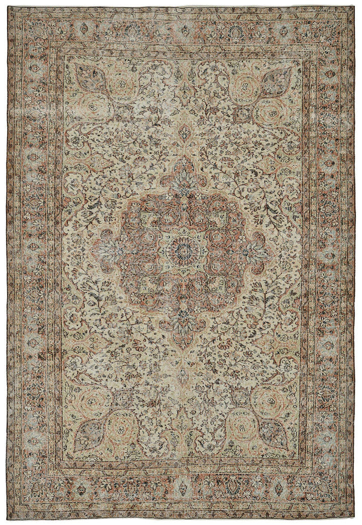 7x10 Hand-Knotted Turkish Vintage Rug - 50832