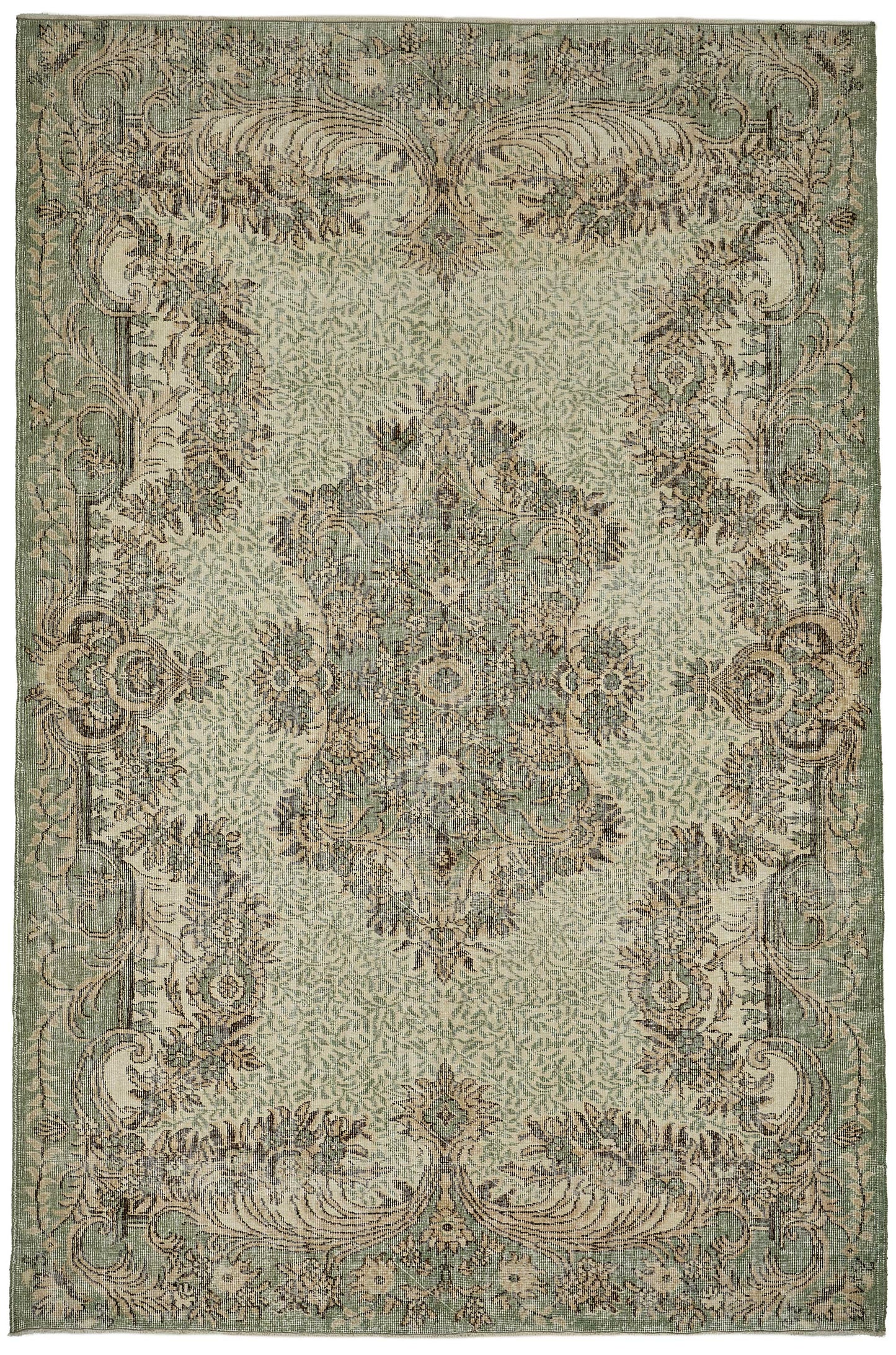 7x10 Hand-Knotted Turkish Vintage Rug - 50833