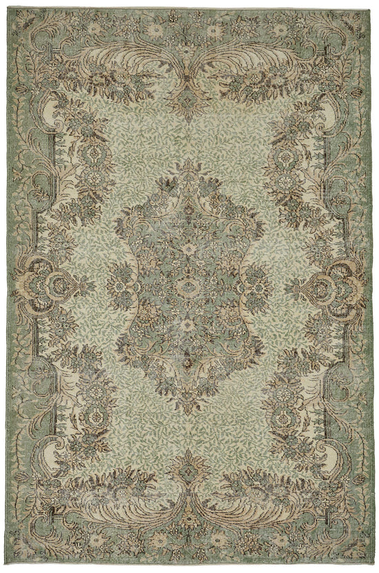 7x10 Hand-Knotted Turkish Vintage Rug - 50833