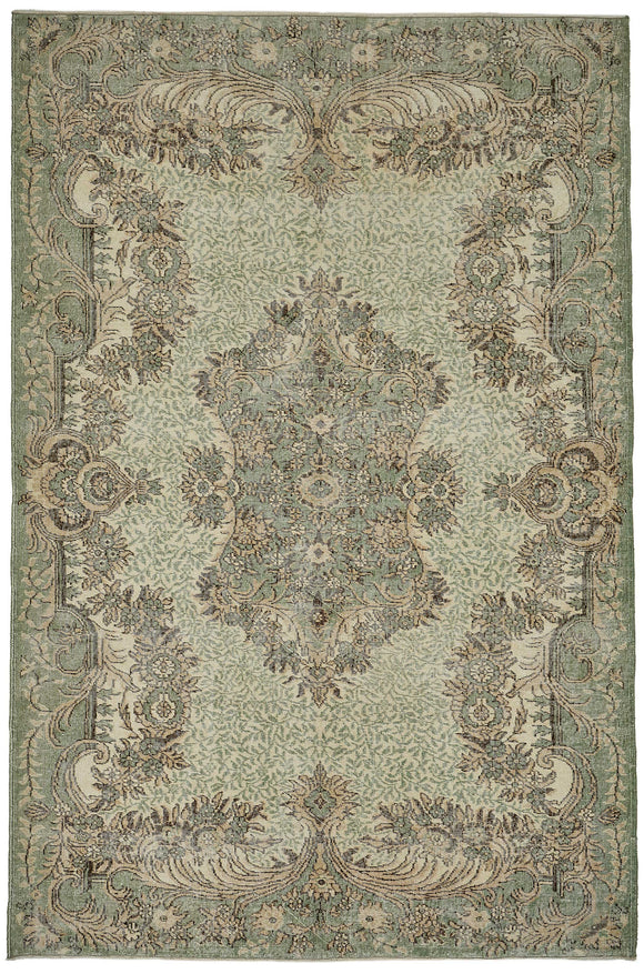 7x10 Hand-Knotted Turkish Vintage Rug - 50833