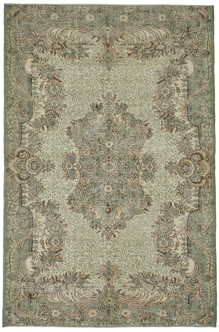 7x10 Hand-Knotted Turkish Vintage Rug - 50833