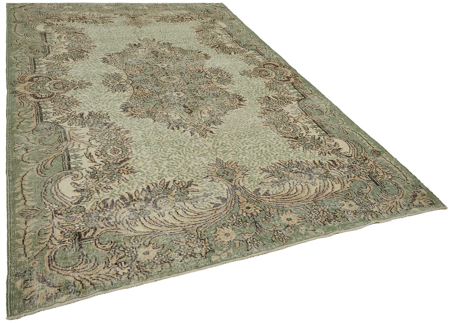 7x10 Hand-Knotted Turkish Vintage Rug - 50833