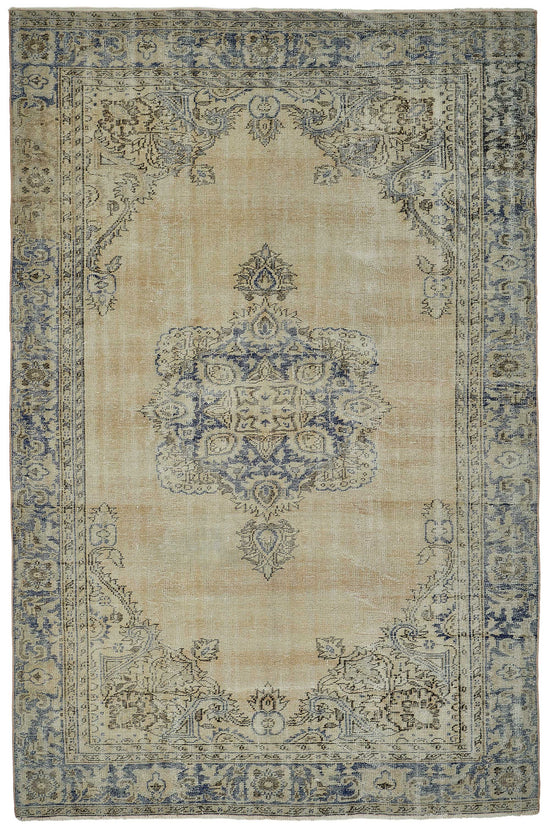 7x11 Hand-Knotted Turkish Vintage Rug - 50834