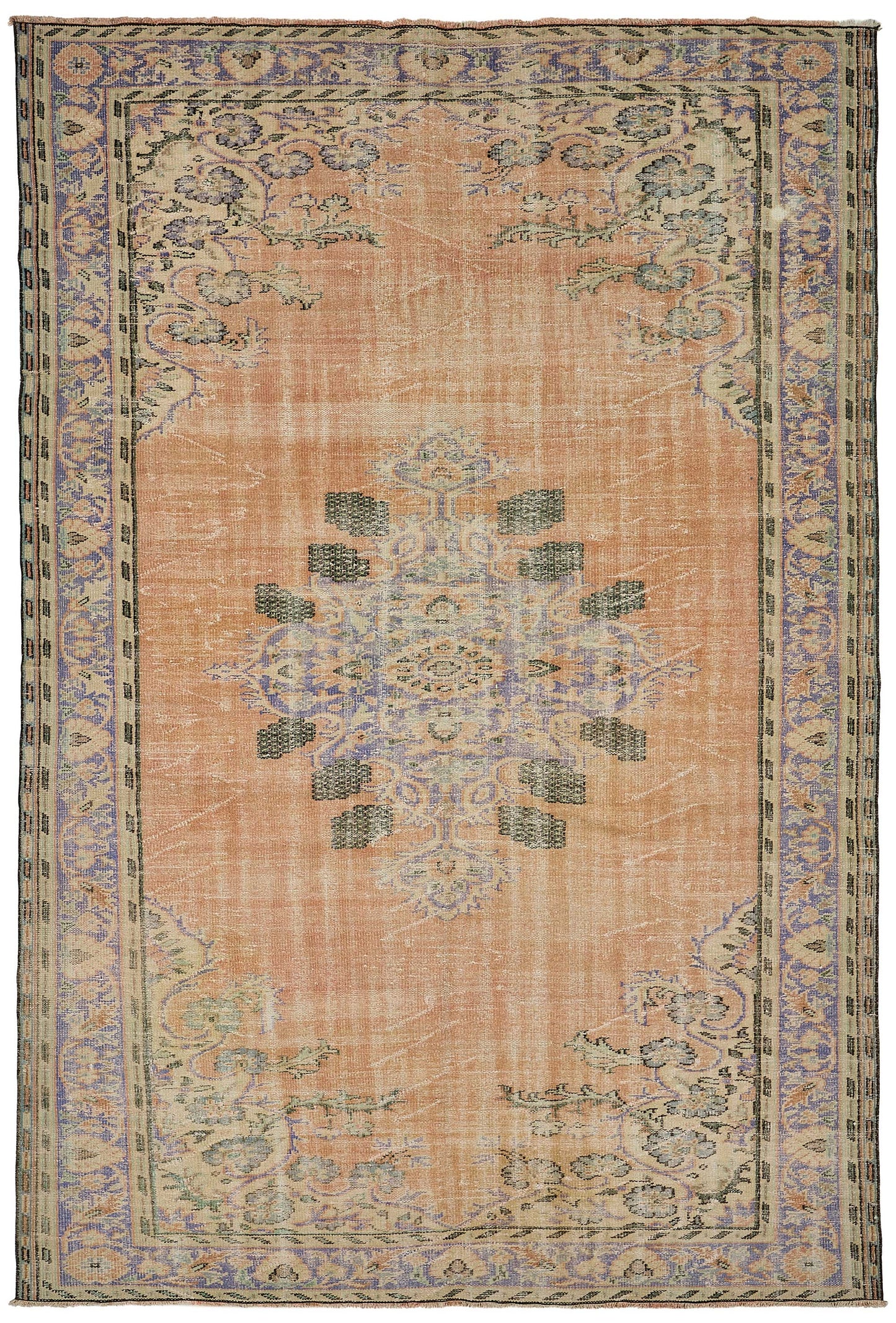 7x10 Hand-Knotted Turkish Vintage Rug - 50835