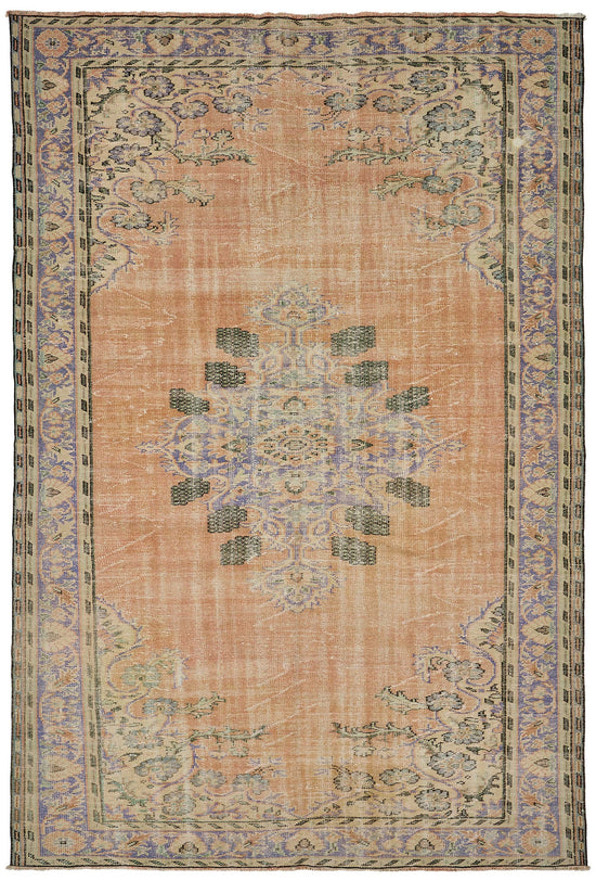 7x10 Hand-Knotted Turkish Vintage Rug - 50835