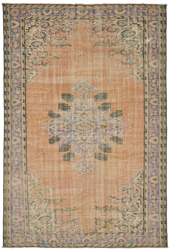 7x10 Hand-Knotted Turkish Vintage Rug - 50835