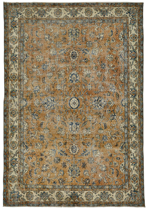7x10 Hand-Knotted Turkish Vintage Rug - 50836