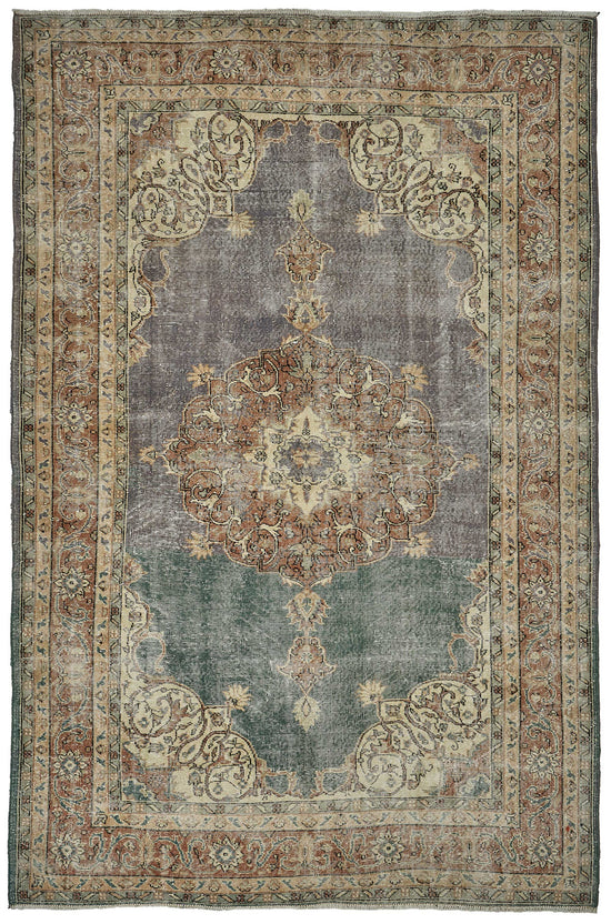 7x10 Hand-Knotted Turkish Vintage Rug - 50837