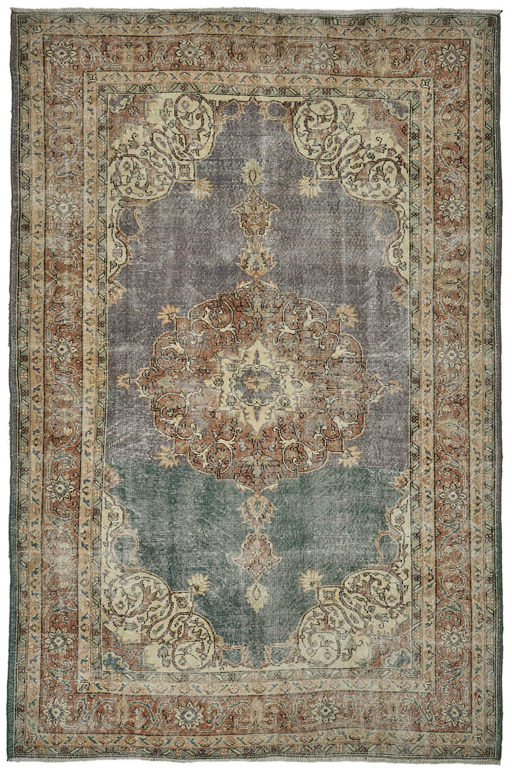 7x10 Hand-Knotted Turkish Vintage Rug - 50837