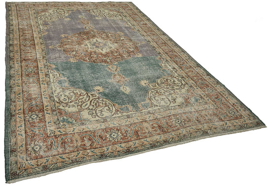7x10 Hand-Knotted Turkish Vintage Rug - 50837