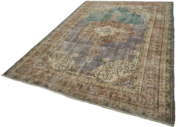 7x10 Hand-Knotted Turkish Vintage Rug - 50837