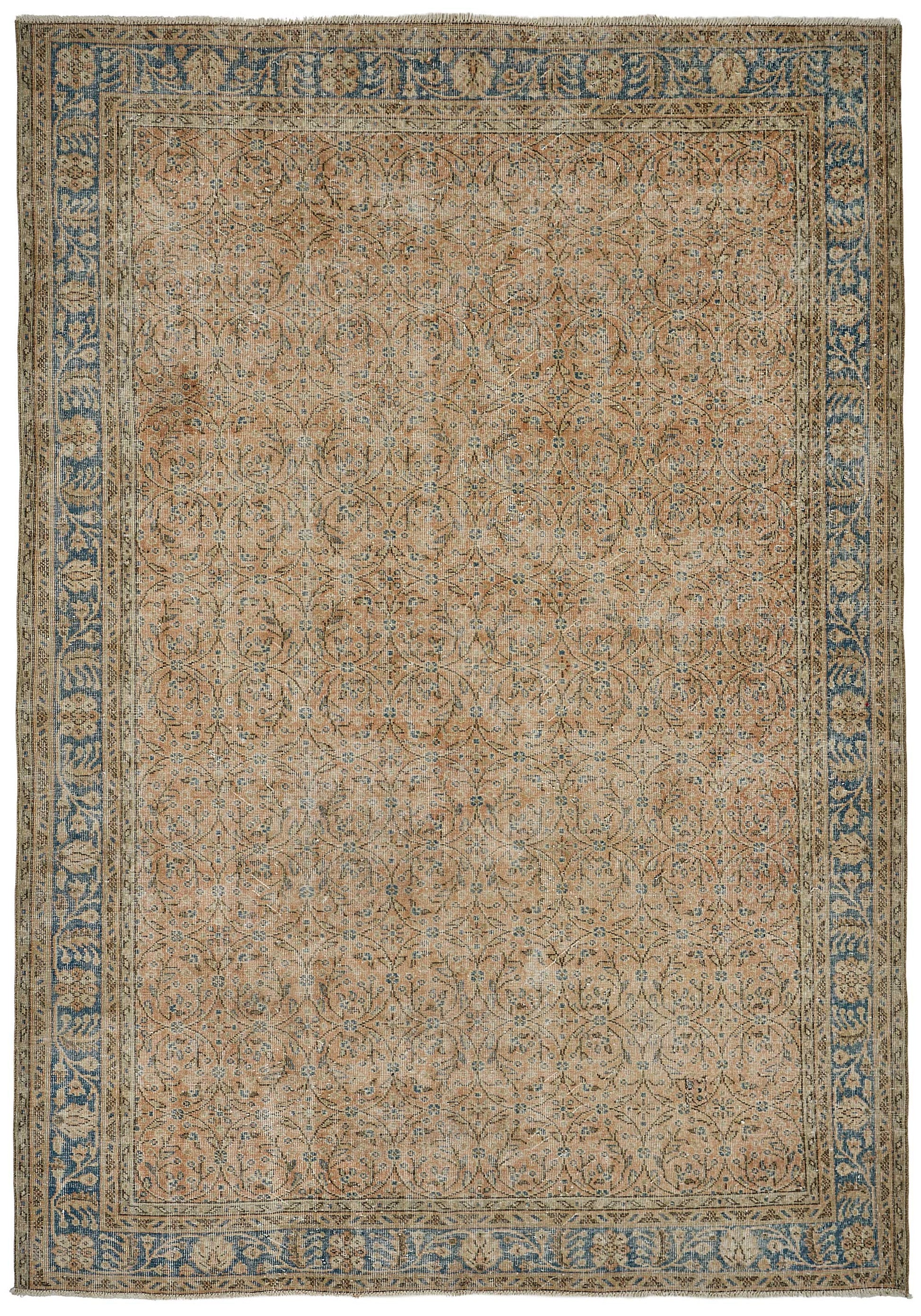 7x10 Hand-Knotted Turkish Vintage Rug - 50839