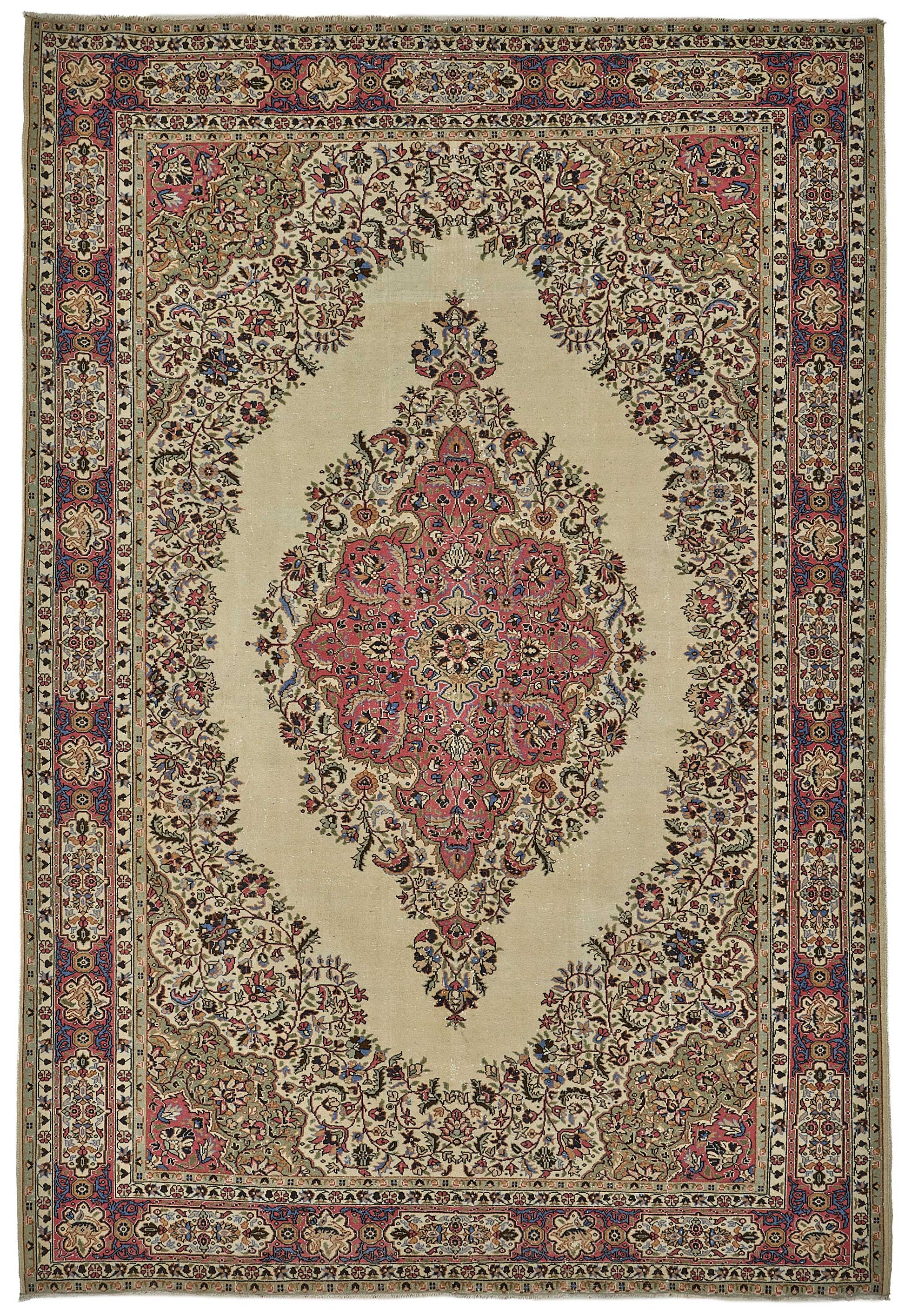 7x10 Hand-Knotted Turkish Vintage Rug - 50978