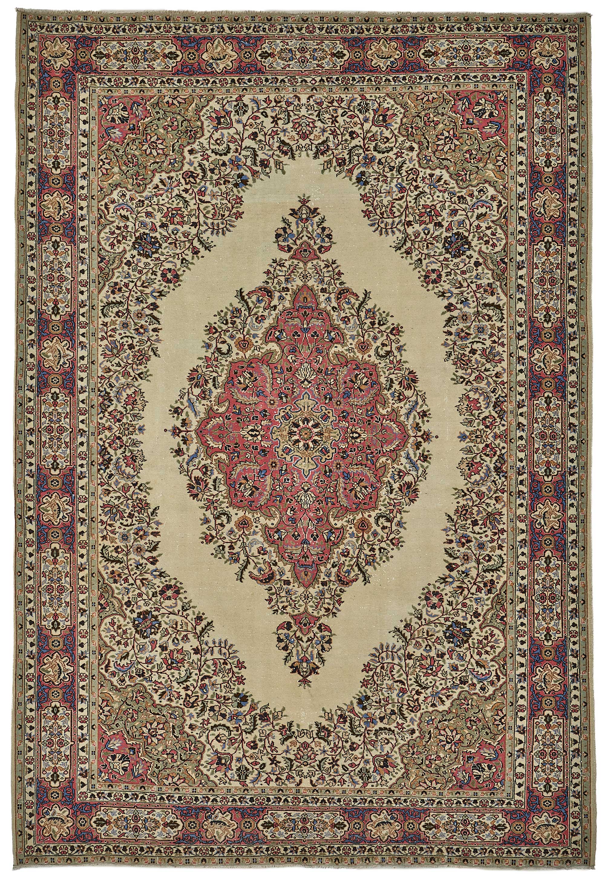7x10 Hand-Knotted Turkish Vintage Rug - 50978