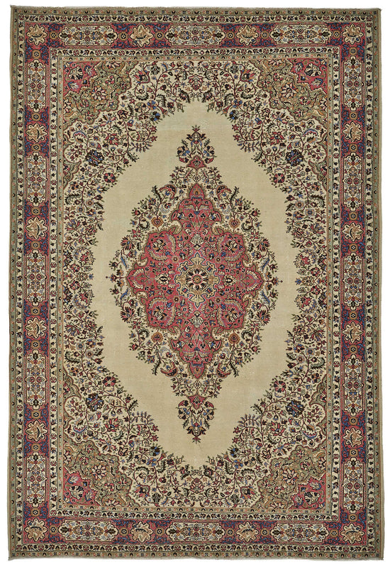 7x10 Hand-Knotted Turkish Vintage Rug - 50978