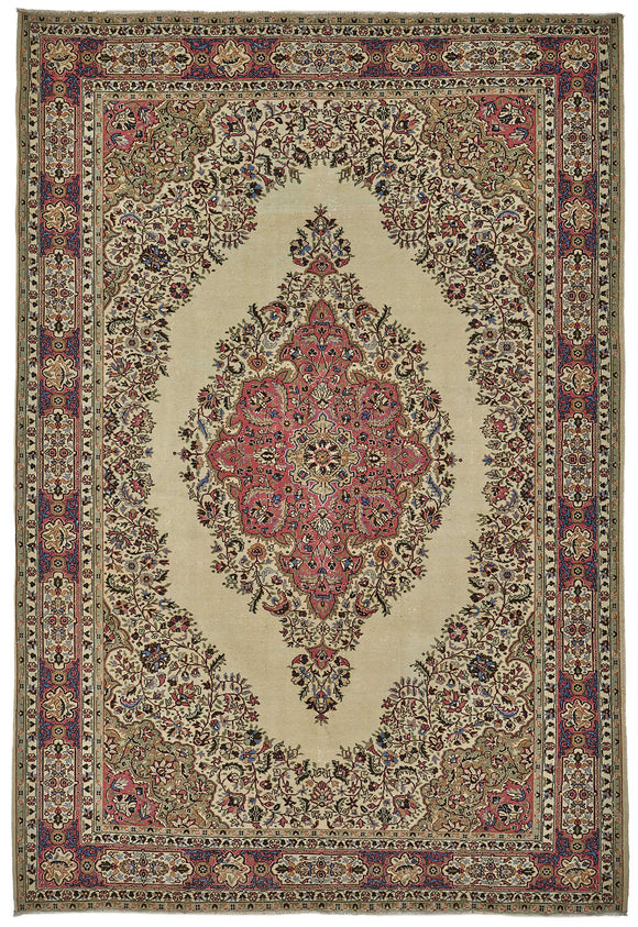 7x10 Hand-Knotted Turkish Vintage Rug - 50978
