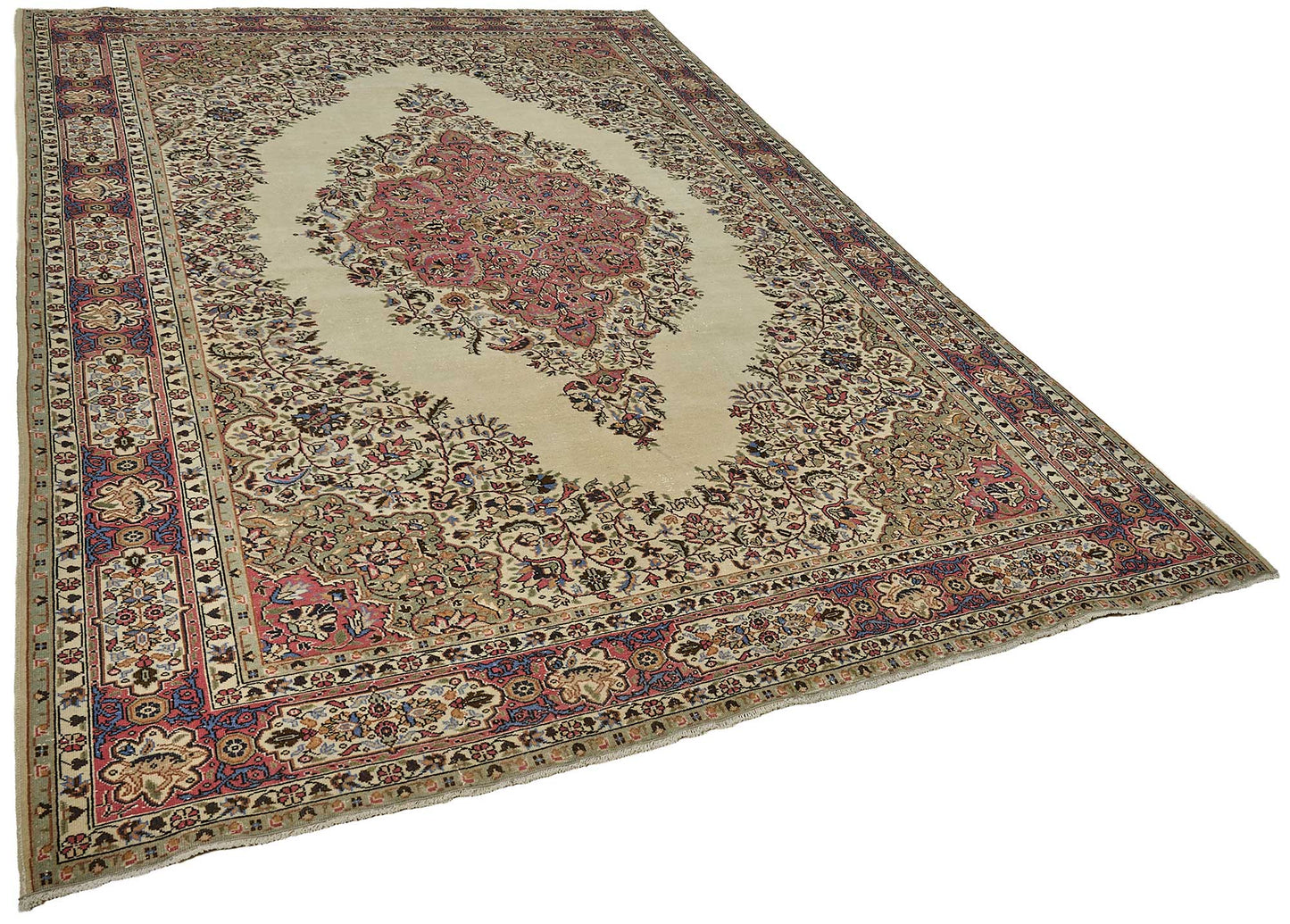 7x10 Hand-Knotted Turkish Vintage Rug - 50978