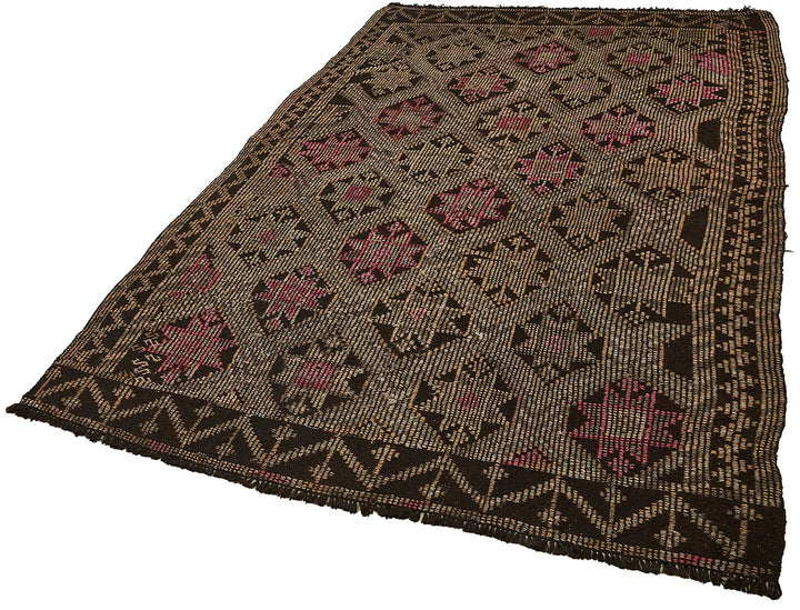 5x8 Vintage Turkish Cicim Kilim Rug - 51179