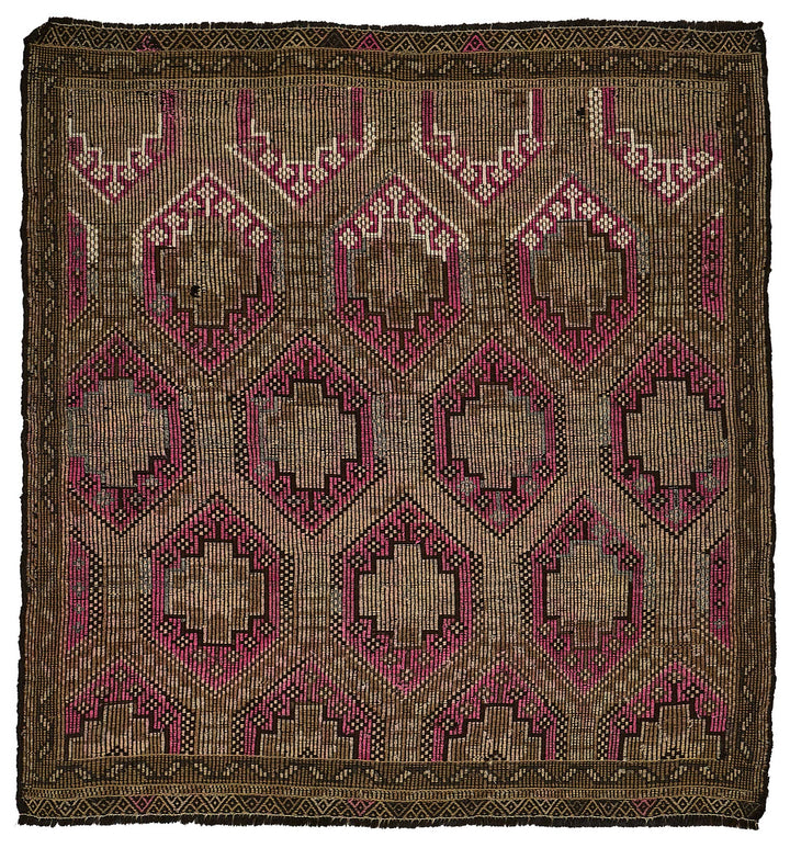 6x6 Vintage Turkish Cicim Kilim Rug - 51180