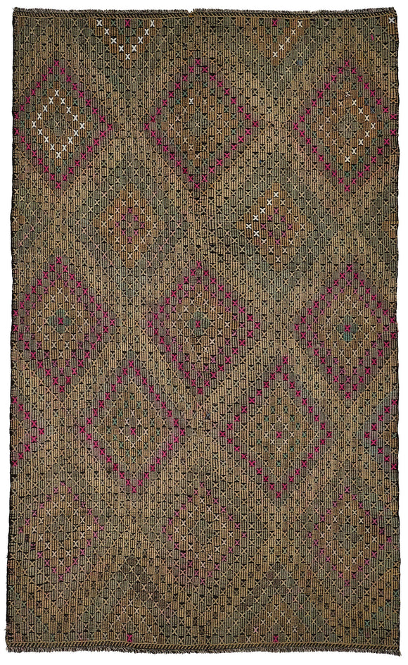 6x10 Vintage Turkish Cicim Kilim Rug - 51181