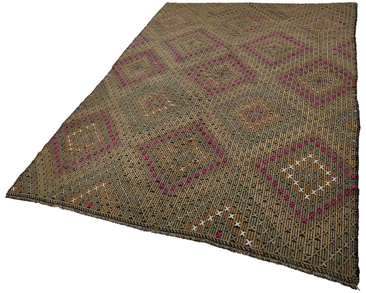 6x10 Vintage Turkish Cicim Kilim Rug - 51181