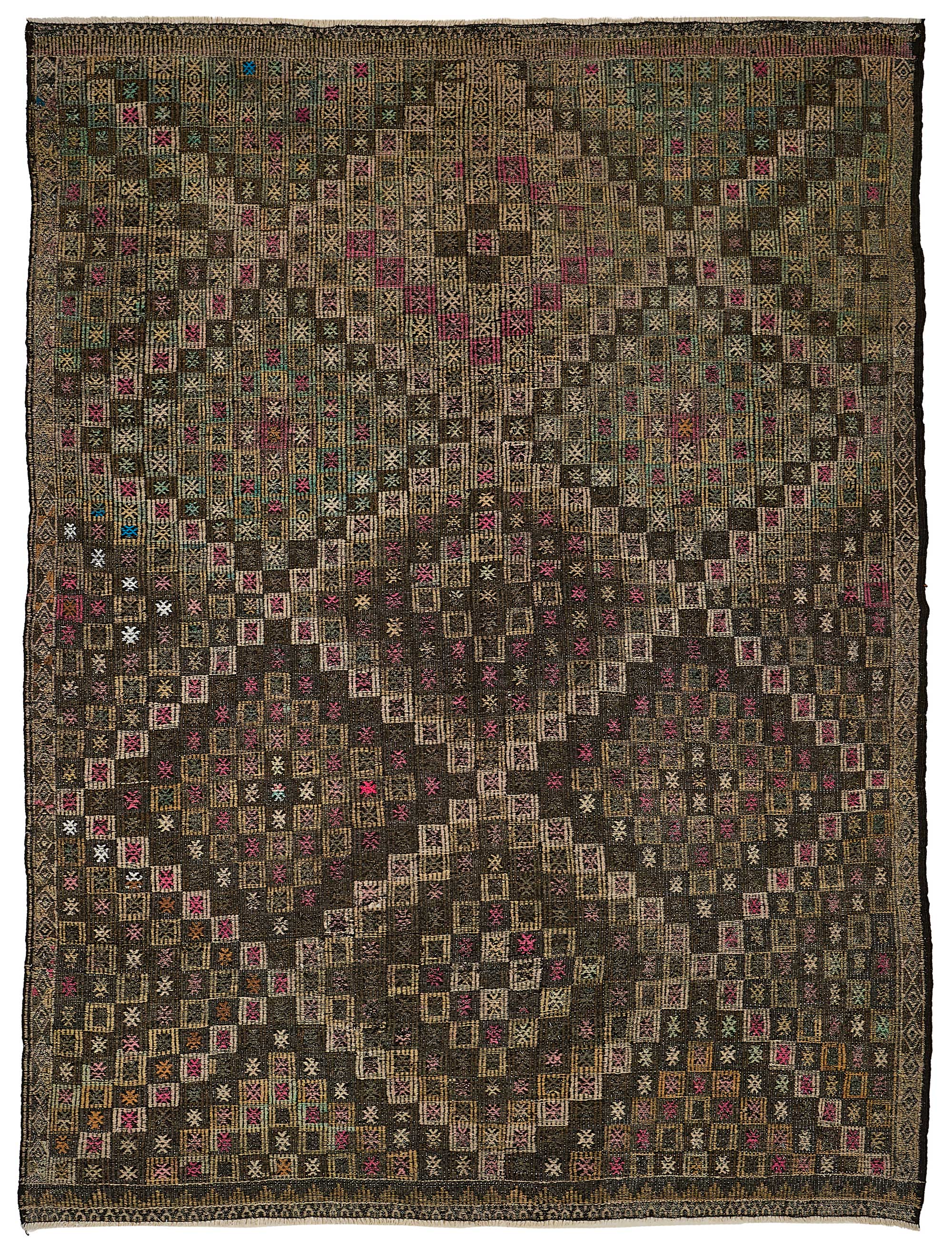 7x9 Vintage Turkish Cicim Kilim Rug - 51185