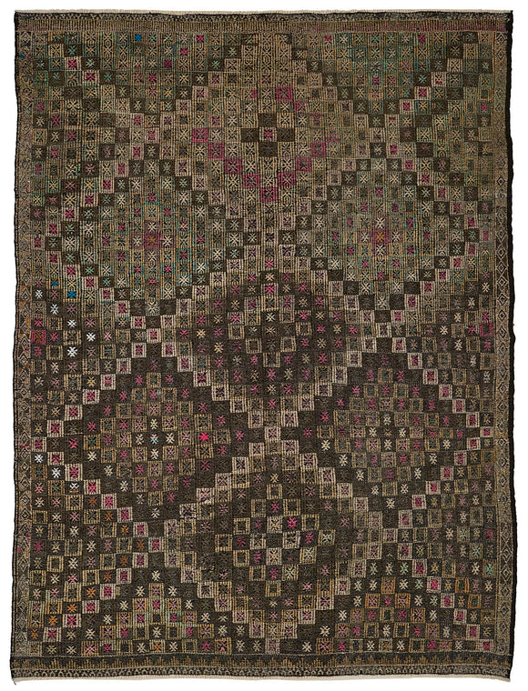 7x9 Vintage Turkish Cicim Kilim Rug - 51185