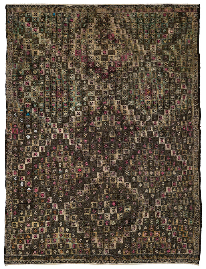 7x9 Vintage Turkish Cicim Kilim Rug - 51185