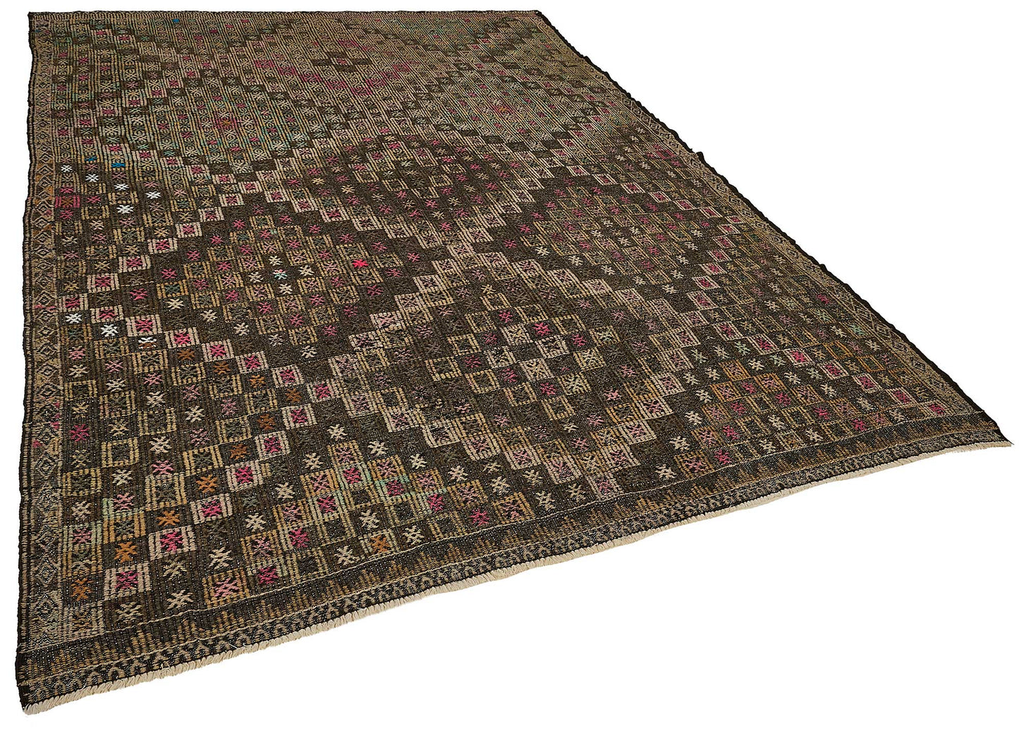 7x9 Vintage Turkish Cicim Kilim Rug - 51185