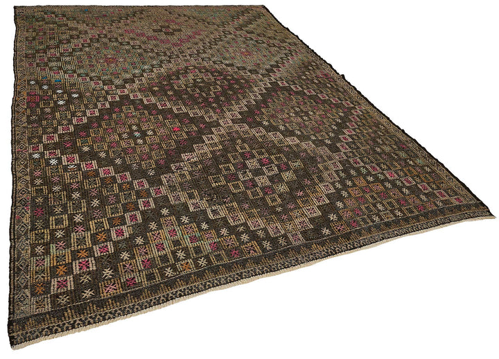 7x9 Vintage Turkish Cicim Kilim Rug - 51185