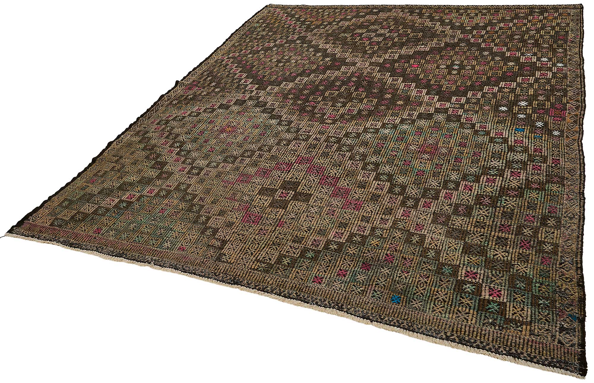7x9 Vintage Turkish Cicim Kilim Rug - 51185