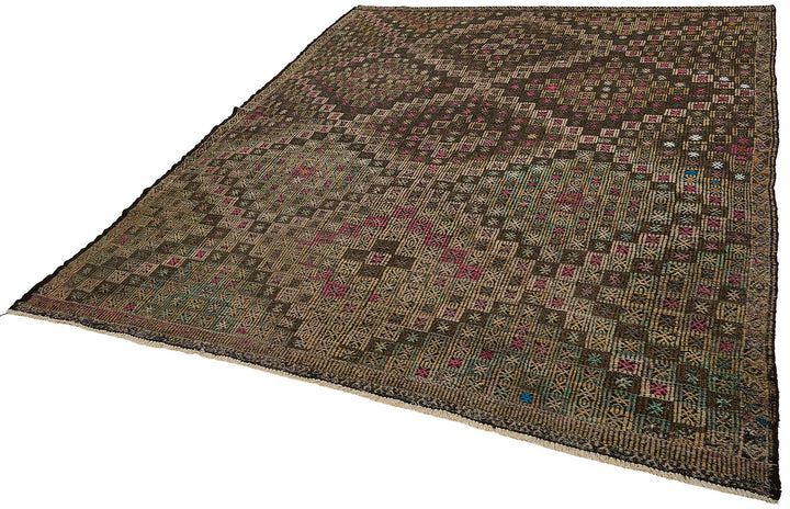 7x9 Vintage Turkish Cicim Kilim Rug - 51185