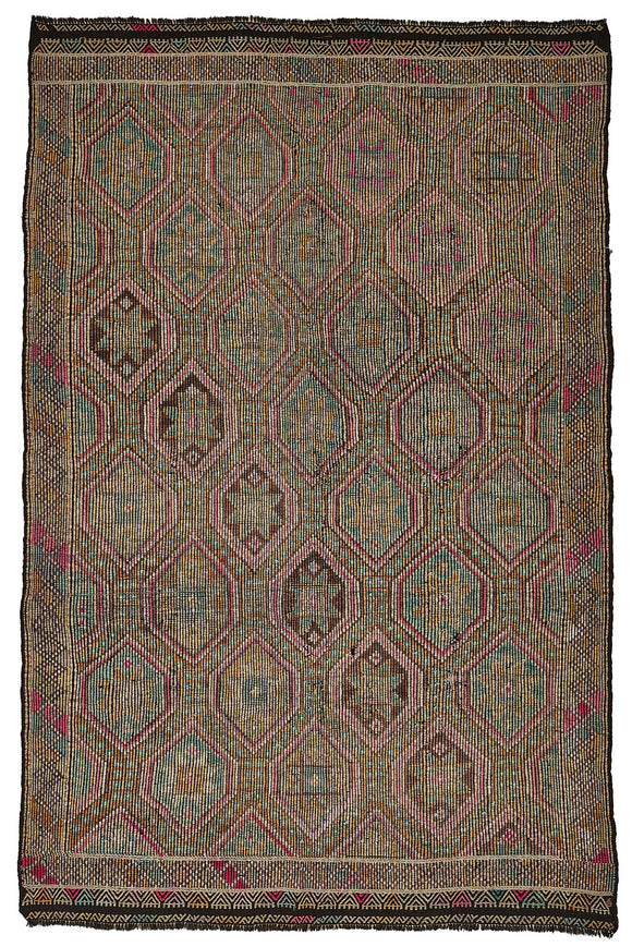 6x10 Vintage Turkish Cicim Kilim Rug - 51190