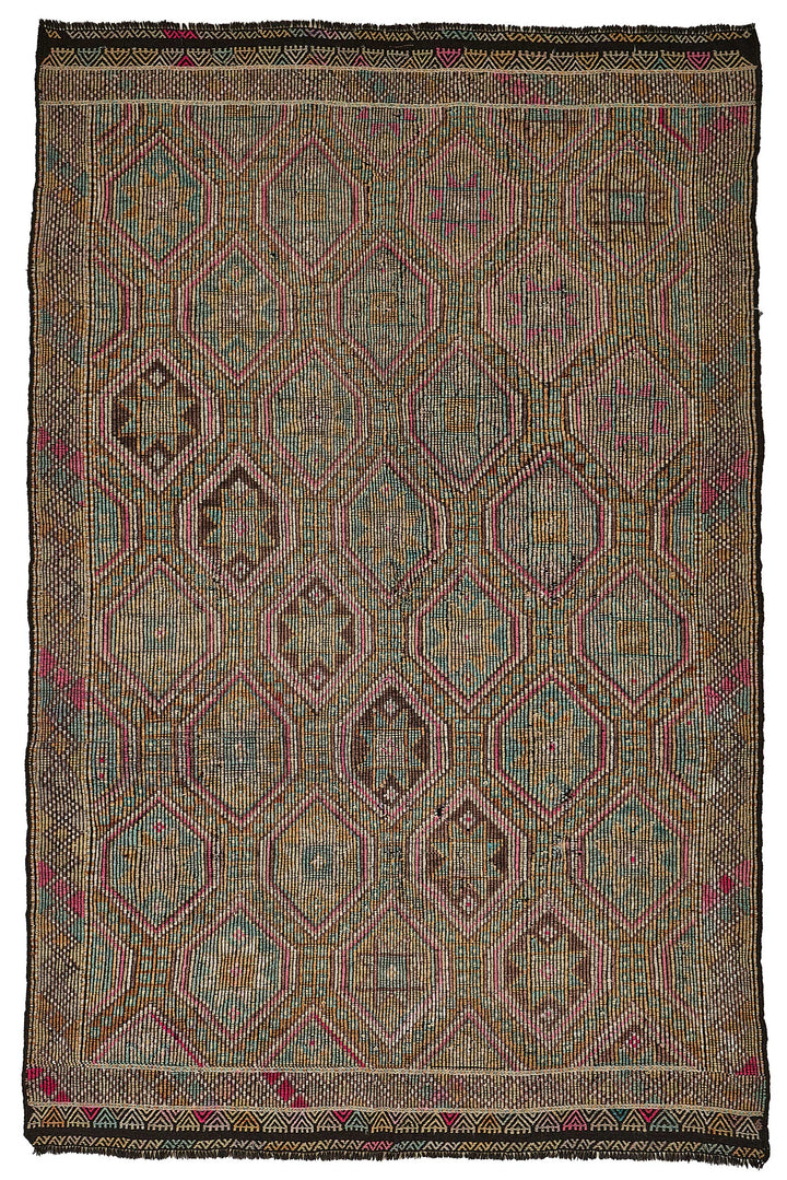 6x10 Vintage Turkish Cicim Kilim Rug - 51190