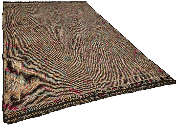 6x10 Vintage Turkish Cicim Kilim Rug - 51190