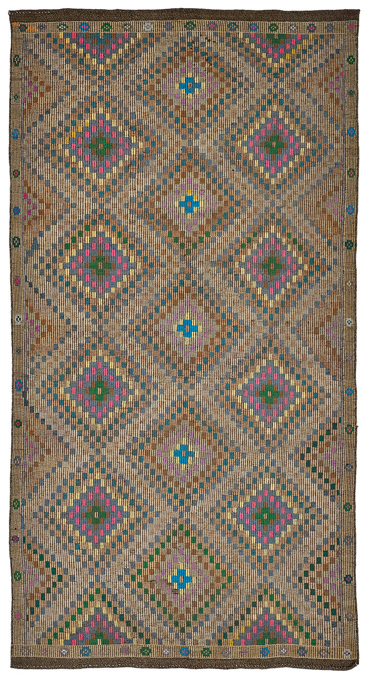 6x11 Vintage Turkish Cicim Kilim Rug - 51191