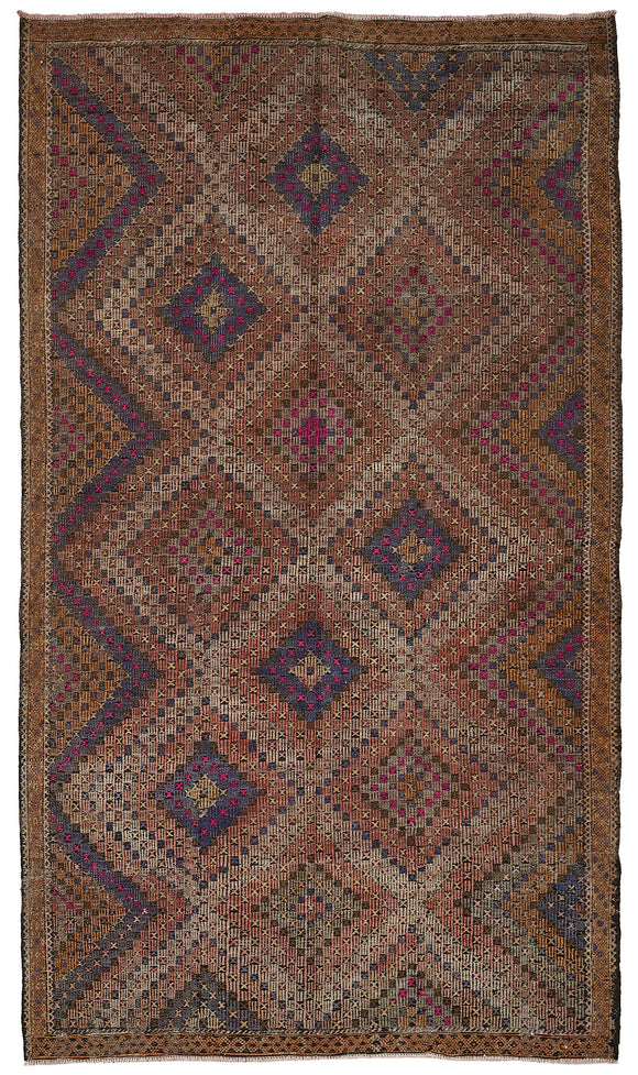 6x10 Vintage Turkish Cicim Kilim Rug - 51194