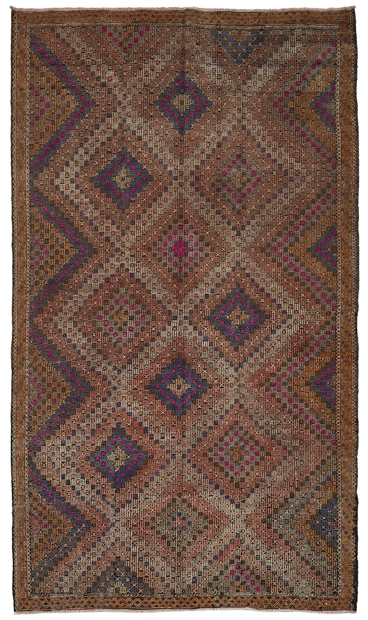 6x10 Vintage Turkish Cicim Kilim Rug - 51194