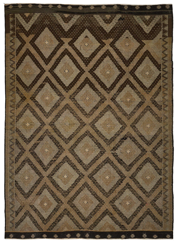 8x11 Vintage Turkish Cicim Kilim Rug - 51195