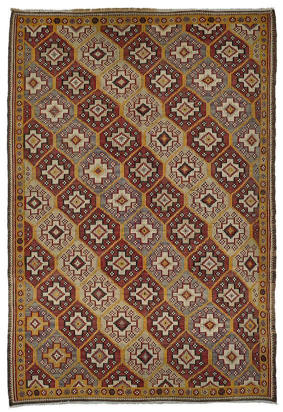 7x9 Vintage Turkish Cicim Kilim Rug - 51197