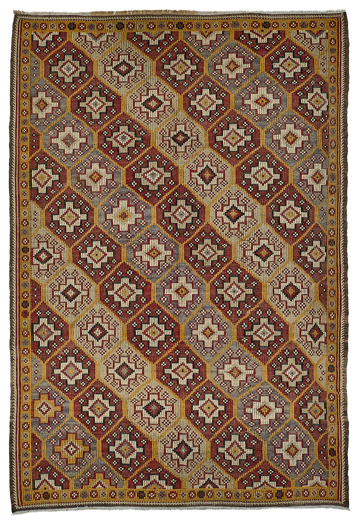 7x9 Vintage Turkish Cicim Kilim Rug - 51197