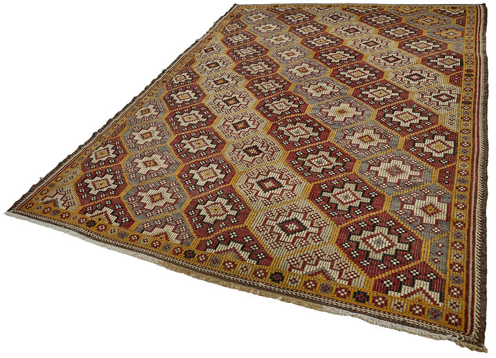 7x9 Vintage Turkish Cicim Kilim Rug - 51197