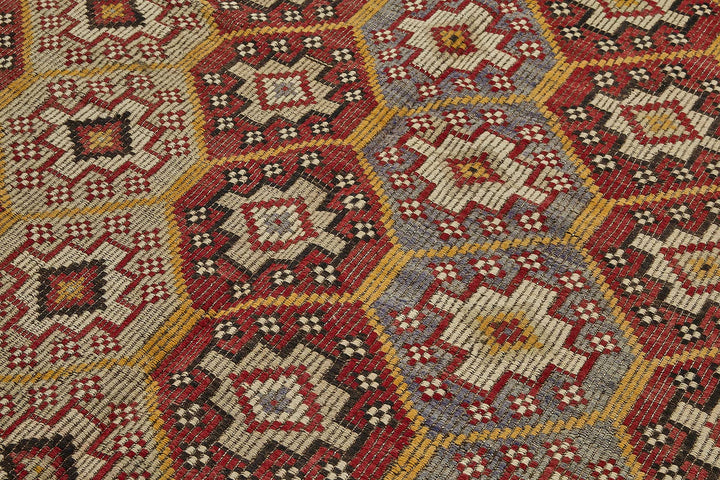 7x9 Vintage Turkish Cicim Kilim Rug - 51197