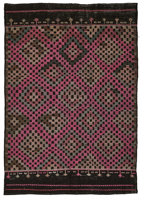 6x9 Vintage Turkish Cicim Kilim Rug - 51198