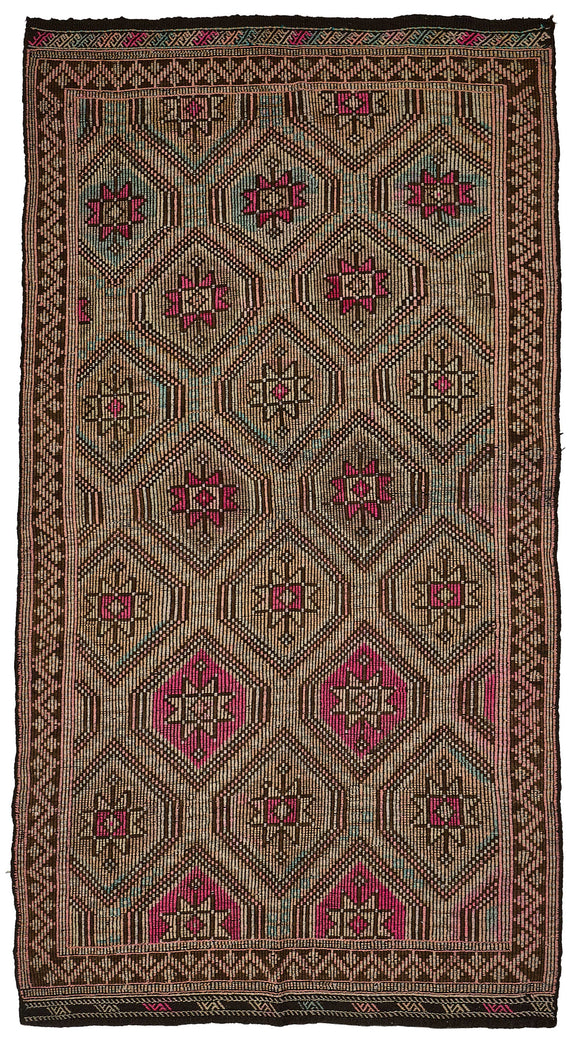 5x10 Vintage Turkish Cicim Kilim Rug - 51200