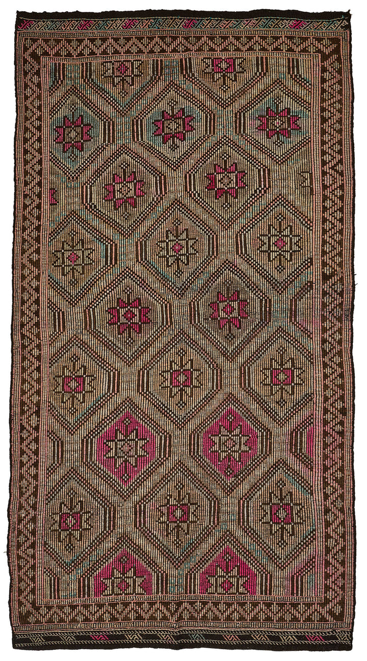 5x10 Vintage Turkish Cicim Kilim Rug - 51200