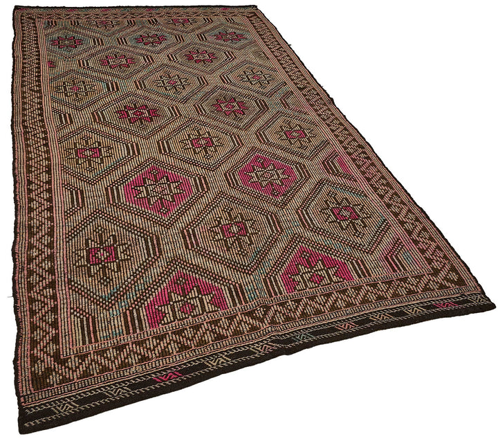 5x10 Vintage Turkish Cicim Kilim Rug - 51200