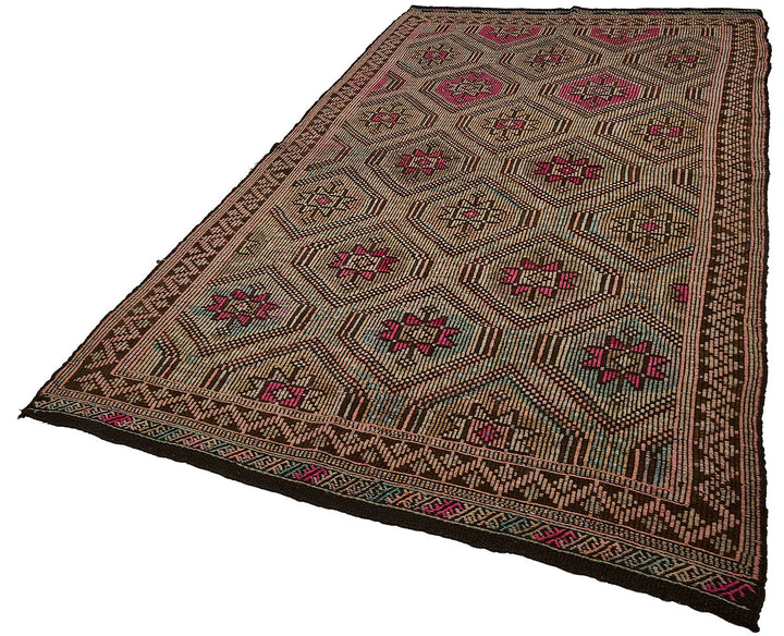 5x10 Vintage Turkish Cicim Kilim Rug - 51200