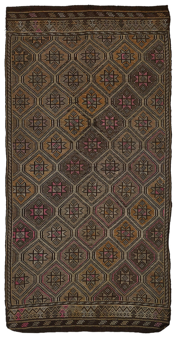 5x10 Vintage Turkish Cicim Kilim Rug - 51203